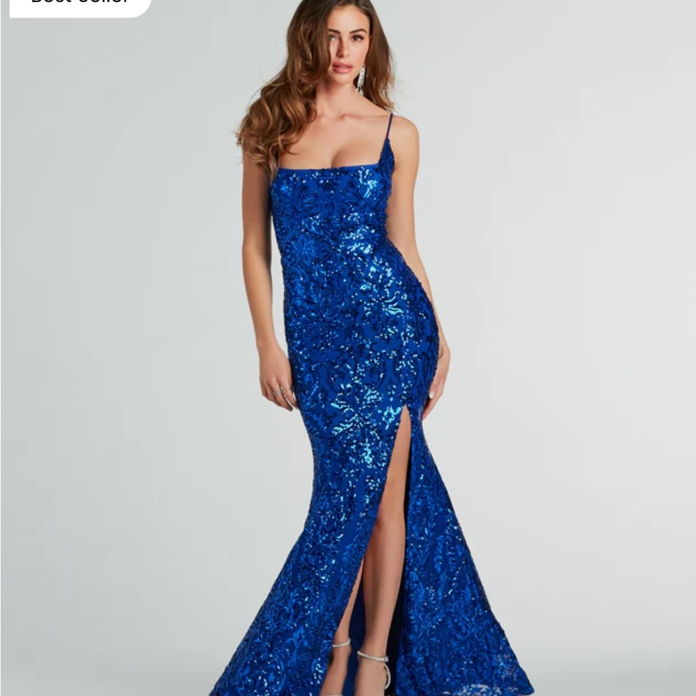 windsor royal blue prom dress